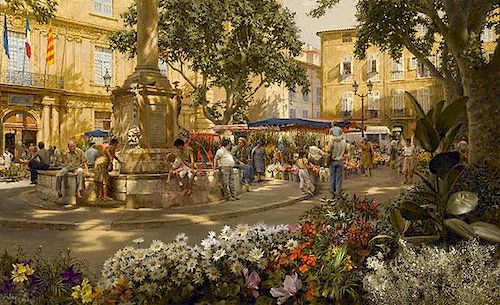 Aix en Provence Flower Market by Clark Hulings