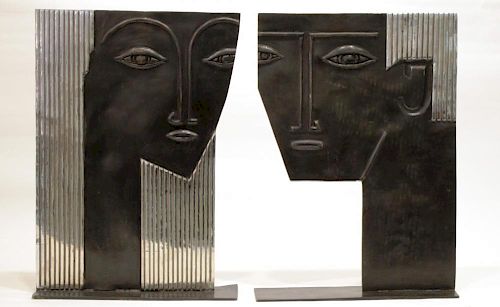 Stamped Hagenauer- Art Deco Bust Sculptures