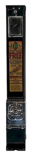 Advance Machine Co. 1 Cent Blue Ribbon Peppermint Unit-E Gum Vendor