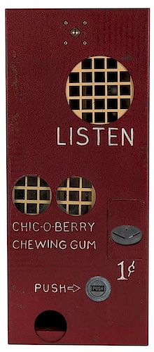 Chick-O-Berry 1 Cent Chewing Gum Machine with Unauthorized Mickey Mouse.
