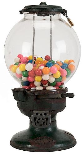 Columbus Vending Co. 1 Cent Model A Gumball Vendor On Stand.