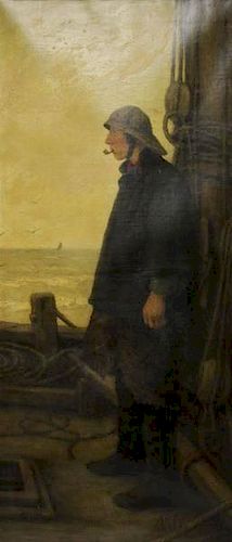 ARTZ, Adolph. Oil on Canvas. The Fisherman.