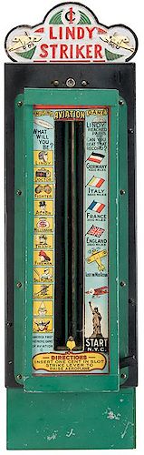 B. Madorsky Co. 1 Cent Lindy Striker Arcade Machine.