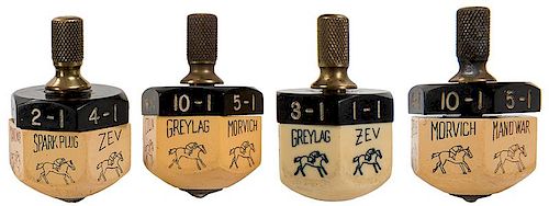 Four Bakelite Horse Race Betting Spinners.
