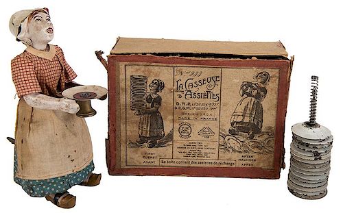 Ferdinand Martin Wind-Up Plate Carrier Toy “Le Casseuse”.