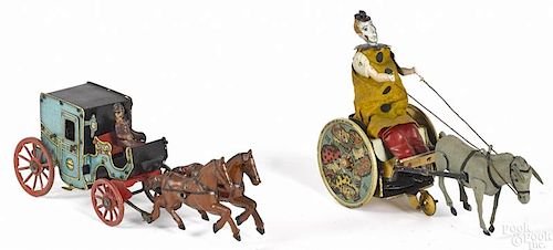 Two tin wind-up toys