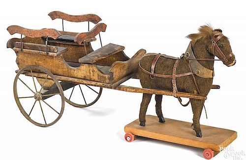 Horse drawn wagon pull toy
