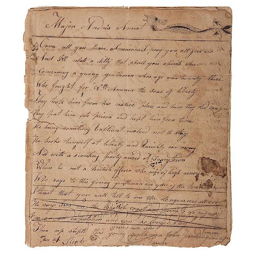 "Major Andre's Arrest" and Benedict Arnold's Treason, Manuscript Song