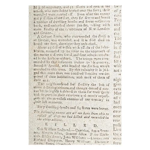 Benedict Arnold's Raid on New London, 1781