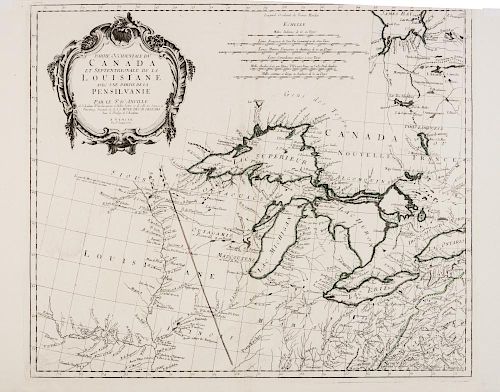 ANVILLE, Jean Baptiste Bourguignon d' (1697-1782) Partie occidentale du Cana et septentrionale de la Louisiane. Venice, 1775.