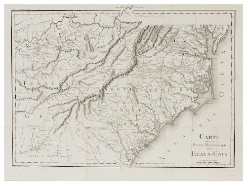 CREVECOEUR, Michel Guillaume Saint Jean de (1735-1813) Carte de la Partie Meridionale des Etats-Unis. [Paris, 1801].