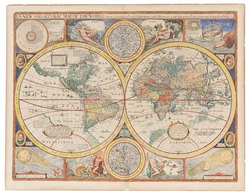 SPEED, John. A New and Accurat [sic] Map of the World. [London,] 1651 [but 1676].