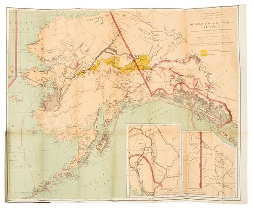 EMMONS, Samuel and WALCOTT, Charles. Map of Alaska... Washington, D.C., 1898. FIRST EDITION.