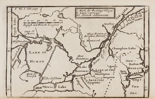LAHONTAN, Louis Armand, Baron de (1666-1715) New Voyages to North-America. London, 1735.