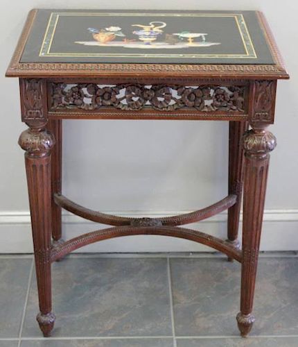 Outstanding Antique Pietra Dura Top Table.