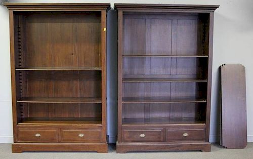 Pair of Victorian Style Open Front Mahogany