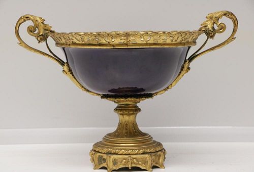 European Bowl Mounted by Metal Bronze