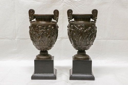 Pair of Italian Bronze Urns
