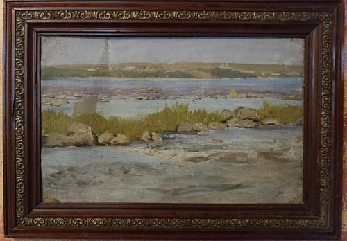 Antique landscape oil on canvas by Uriy Pavlovich