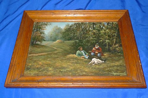 Russian Oil on board Painting signed