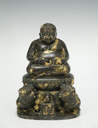 18th C.Chinese Gilt Bronze Buddha