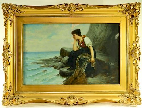 Ferdinand Stoopendaal OC Seaside Portrait Painting