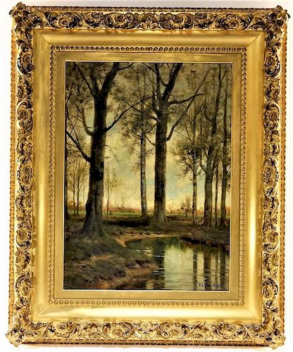 European Post Impressionist O/C Landscape Painting