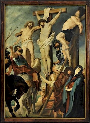 Northwest European Crucifixion of Christ Painting