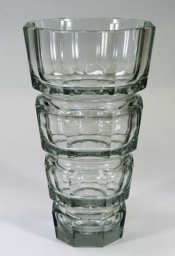 LARGE Josef Hoffman Moser Art Deco Crystal Vase