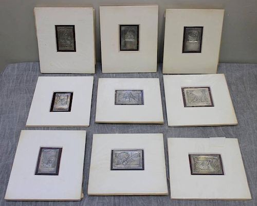 JUDAICA. Collection of 9 Boris Schatz Silver