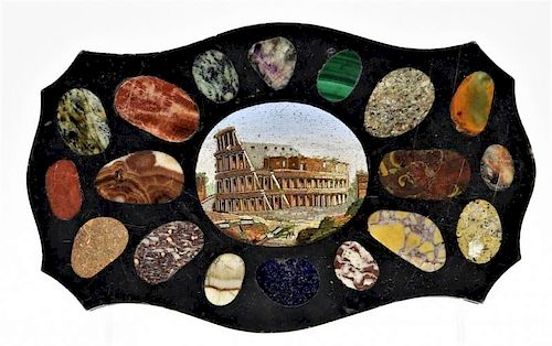 19C. Italian Micro Mosaic Specimen Paperweight
