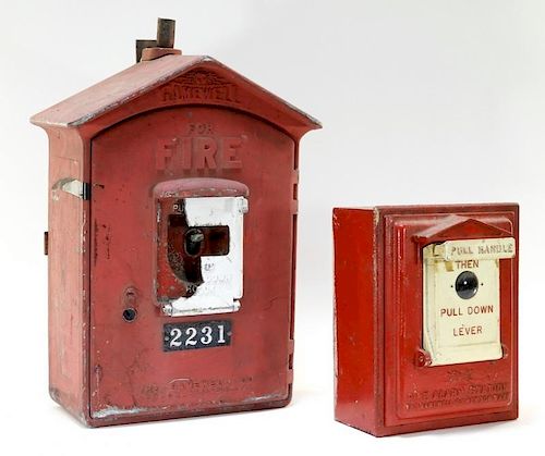 2 Vintage Gamewell Fire Alarm Boxes