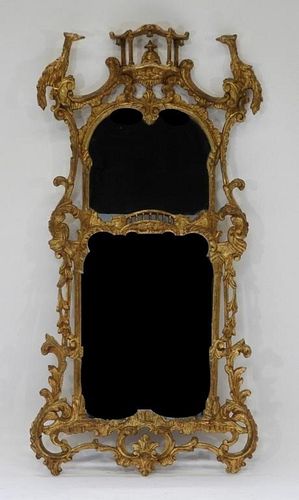 LG Italian Carved Gilt Wood Chinoiserie Mirror