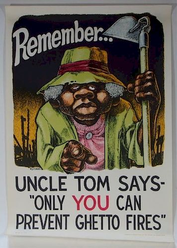 Ron Cobb Uncle Tom Ghetto Fires Poster