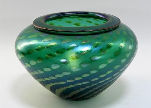 FINE Correia Modern Iridescent Art Glass Bowl