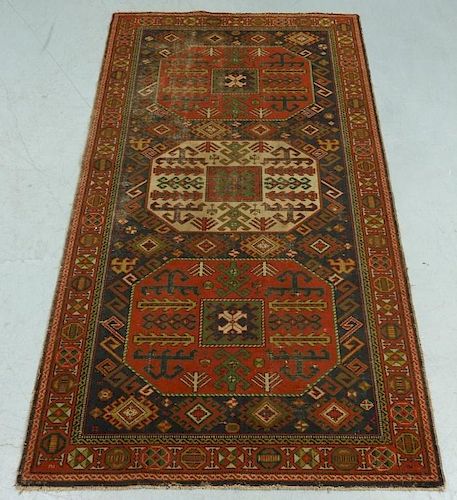 Antique Persian Oriental Geometric Carpet