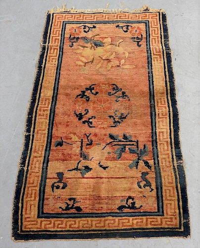 Antique Chinese Art Deco Floral Carpet