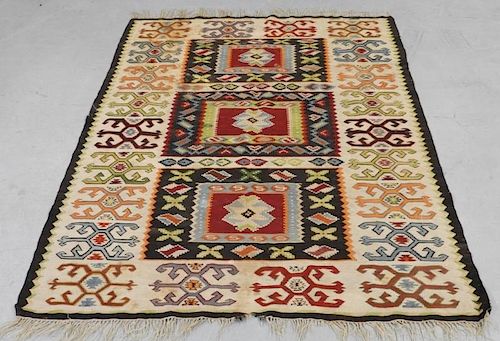 C.1900 Oriental Persian Kilim Flat Weave Carpet