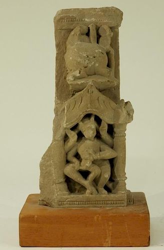 Indian Hindu Sandstone Fragment Carving of a Deity