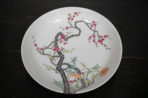 Chinese Guan Style Famille Rose Porcelain Dish