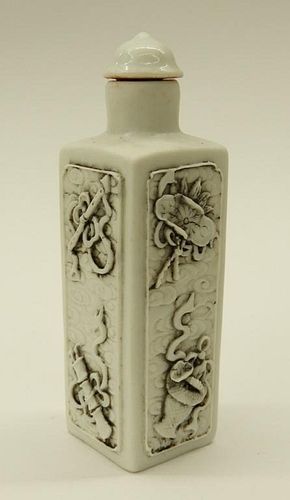 Chinese White Biscuit Porcelain Snuff Bottle