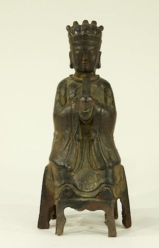 Ming Dynasty Cast Iron Figure of a Bodhisattva