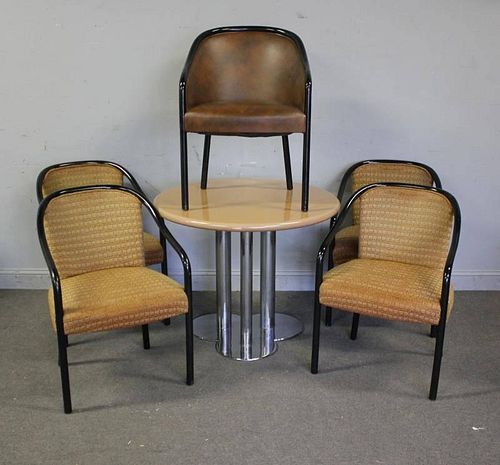 Midcentury Dinette Set Including Lacquered Chairs.