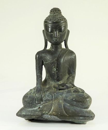 Burmese Bronze Figure of a Seated Buddha