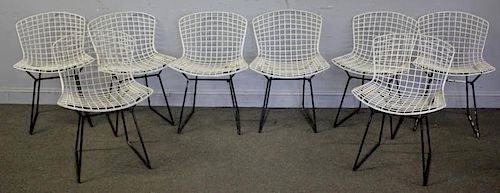 Set of 8 Harry Bertoia for Knoll Wire Chairs.