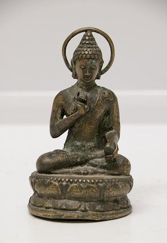 Chinese Bronze Seating Buddha