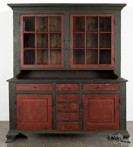 Bryce Ritter contemporary painted pine Dutch cupboard, 85 1/2'' h., 71 1/2'' w.