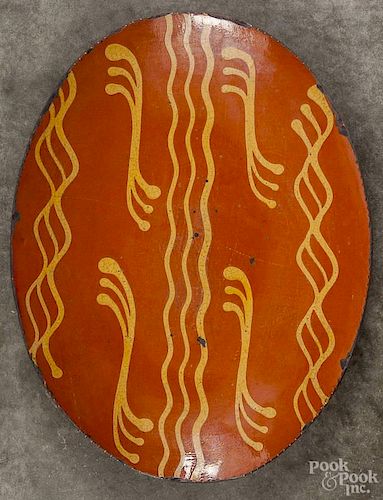 Greg Shooner redware loaf dish, signed and dated 1995, 16 1/2'' w., 12 3/4'' d.