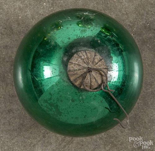 Emerald green round kugel, approx. 3'' dia.