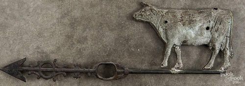 Cast iron and zinc cow weathervane, early 20th c., 21 1/2'' l.
